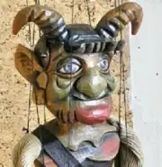 DEVIL - wooden marionette, 18 inches tall, handmade from CZECH REPUBLIC