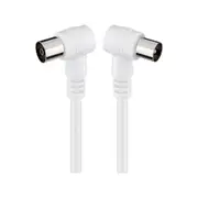 Goobay Angled Antenna Cable (<70 dB) (M/F) for TVs/Radios/Receivers - White