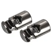 Cord Locks Stoppers End 20 Pcs, Plastic Single Hole Toggle Rope End Silver Black