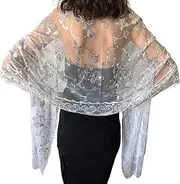 [Central Chic] Sequin Shawl Pashmina Wrap Scarf Cover Up Wedding Bridal Bridesmaids Dresses Wrap Sequin Scarves