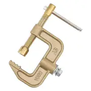 Welding Ground Clamp, 500A Current G-Type Solid Brass Ground Clamp, 43Mm Jaw Width for Tig Mig Welders Gold