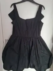 River Island fit-and-flare dress with a square neckline and a bubble hem