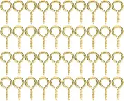 200PCS Screw Eye Pins, 5mm Jewelry Connectors, 4 Color Iron Pegs with Electroplated Finish for Pearl Pendants Jewelry Findings (Gold)