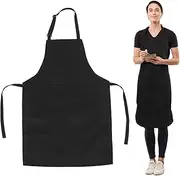 [ROMISBABA] Multi-purpose Bib Aprons Adjustable Neck Straps Kitchen Cooking Aprons for Women Men Adults