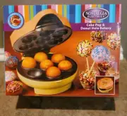 Cake Pop & Donut Hole Maker Bakery Yellow Nostalgia Electrics NEW SEALED RARE