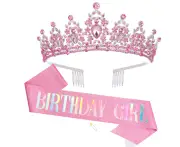 A set for BIRTHDAY celebrations BIRTHDAY QUEEN Birthday party decoration Headband shoulder strap decoration