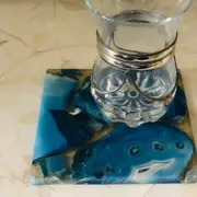 Zohi Interiors Agate & Resin Coaster in Blue