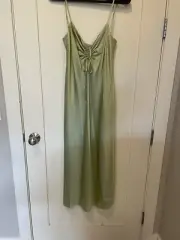NWOT ST. Cloud Label STAPLE SILK SLIP DRESS BUTTERFLY GREEN SZ M $260