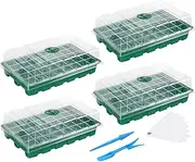 Cozioz 4-Pack Seedling Trays with Humidity Vented Domes, Mini Propagator Greenhouse Grow Kit for Seed Starting