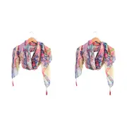 2x LVD Polyester Scarf Sarong Patchwork Stylish Womens Fashion Dress 90x180cm
