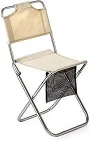 Outdoor Camping Stool, Portable Folding Stool, Oxford Cloth Fishing Chair with Tote Bag, Can Hold 200 Pounds, for Camping, Fishing, Tourism, Hiking (Color : Beige)