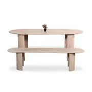 Beaumont Indoor Wooden Dining Table with Bench Seats Setting