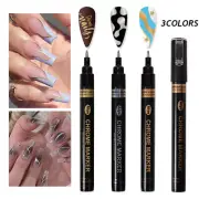 Nail Polish Pen Silver Chrome Varnish Metallic Painting Gel Brush Pen Manicure ✲