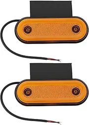 ECSiNG 2Pcs Car LED Side Marker Lights with Support 12-24V Side Indicator Clearance Lights Front Rear Lights Position Lamps for Motorhome Caravan Truck Trailer Camper Van Yellow