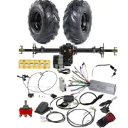 760mm Go Kart Quad Rear Axle Kit 48V 1000W Electric Differential Motor 6" Wheels