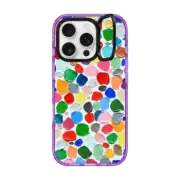 iPhone 16 Pro Impact Ring Stand Case MagSafe Compatible Polka Daub Pebbles