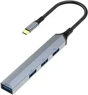 Suckoo USBC to 1USB3.0+3USB2.0 Hub Docking Station 4 in 1 Computer Host Laptop TYPEC External 4 Port USB Keyboard Mouse USB Disk Cable Splitter Adapter Converter