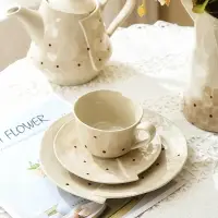 在飛比找樂天市場購物網優惠-美好生活 暖心花朵陶瓷咖啡茶壺杯盤組