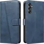 [Bnvdfre] Case for Samsung Galaxy A15 4G/5G Case Flip Shockproof PU Leather with Card Slots Magnetic Kickstand Protective Wallet Phone Case Compatible with Samsung Galaxy A15 4G/5G, Blue