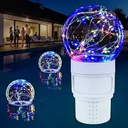 Chsuiwe2025 Upgraded Pool Chlorine Floater with Colorful Light,Solar Chlorines Floaters with Large Capacity,Easy Opening chlorine floater,Floating chlorines Dispenser for Pool,Hot Tub chlorine floater