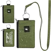 [ESOMAVRIX] Card Bag Blocking Zippered Card Wallet 4.5x3 Oxford Cloth Card Holder Wallet with Visual Window & Lanyard Waterproof Multi-Purpose Wallet for Cash, Coin, Card Bag/4407