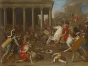 Nicolas Poussin - The Conquest of Jerusalem Art Print on Canvas Wall Decor 36"