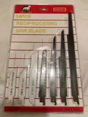 RECIPROCATING SAW BLADE SET - 14 PC / 7 TYPES WITH BLADE CASE