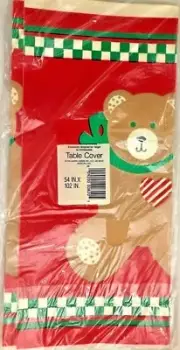Red Bear 54X102" Paper Tablecover Tablecloth