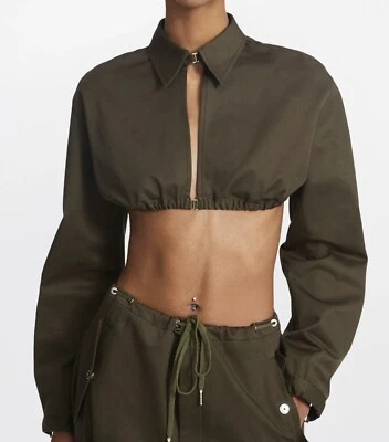 DION LEE E- HOOK BRA SHIRT Olive Size 8 AUS $490rrp