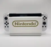 Nintendo Switch OLED Dock Sock Cover Protective Sleeve Logo Metallic Gold White