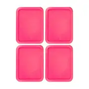 Replacement Lid for 3-CUP Pyrex Cover Rectangle (5.75" x 7.75") FUSCIA (4-Pack)