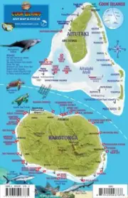 Cook Islands Dive Map & Coral Reef Creatures Waterproof Fish Card by Franko Maps