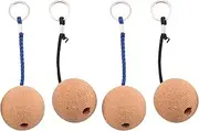 [Sukiola] 4Pcs Floating Cork Keyrings,50mm Key Float Water Sport Accessories for Surfing Swimming Diving Fishing Sailing Boat