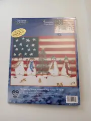 New Candamar Design Welcome to Winter Snowmen Flag Embellished Cross Stitch Kit