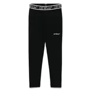 [Off-white] Off-white Logo-waistband Leggings 10 A BLACK