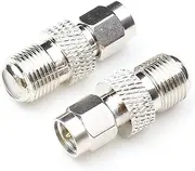 ANHAN RF coaxial Coax Connector SMA Male to F Female Adapter 50 Ohm SMA Male to 75 Ohm F Female Adapter 2Packs