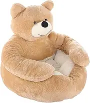 Bear Hug Dog Bed - Washable Tedddy Bear Pet Bed | Semi Enclosed Hug Sleeping Mat, Cute Hugs Plush Doghouse Cat Nest with Non-Slip Bottom, Washable Pet Beds for Dogs Cats Indoor Outdoor