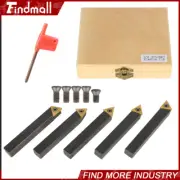 5Pcs 1/2" Carbide Indexable Turning Tool Lathe Tool Bit With Carbide Inserts