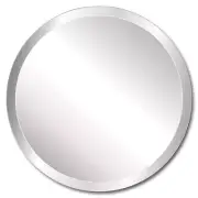 Pro Safe Glass Frameless 18" Round Beveled Mirror
