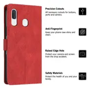 Clasp Case with Flip Wallet Stand Function Cover for Samsung A20E /A10E - Red
