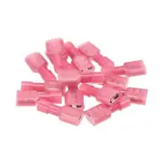 A● Wire Terminals Connector Nylon Insulated AWG22-16 Female Spade Red 120 Pcs