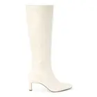COCONUTS by Matisse Robbie Croc Embossed Pointed Toe Zippered Womens White Casu