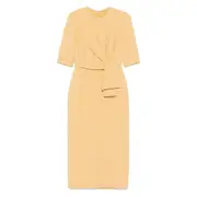 [Elie Saab] Elie Saab Cady Midi Dress 38 FR YELLOW