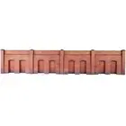 Metcalfe PO244 - Red Brick Retaining Wall 545mm - Die Cut Card Kit 00 + PlusPost