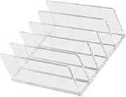jojofuny File Holder Desktop Book Rack Vertical Magazine Organizer for Home Office Compartment Design Wear Resistant Elegant Functional Desktop Storage