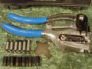 HAND POWER PUNCH KIT Sheet Metal Tool 7 Sizes 9/32" NEW Heavy Duty 1 TON Power