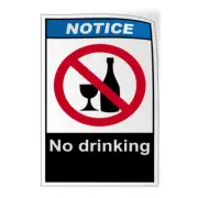 Vertical Vinyl Stickers No Drinking Notice Osha Ansi Facility Safety Sign Label