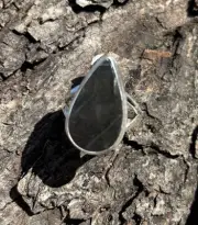 Genuine Labradorite Solid Sterling Silver 925 Ring Size 11