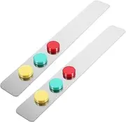 TEHAUX 2 Pack Magnetic Bulletin Board Strips 10pcs Mixed Magnetic Buckle Iron Strips Adhesive Backing School Office Home Use Black
