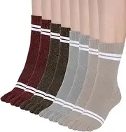 [Bencailor] 4 Pair Women Five Toe Socks Cotton Toe Socks Athletic Running Long Split Toe Women's Cotton Socks